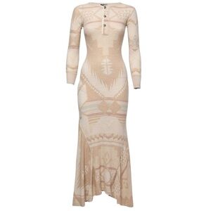 Polo Ralph Lauren Southwestern Aztec Cotton Henley Maxi Dress Size M